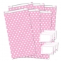 Preview: Papiertüten Dots rosa/weiß  6er Set inkl. Aufkleber