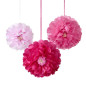 Preview: Pom Poms Flower Pink XL 3 Stück - Talking Tables