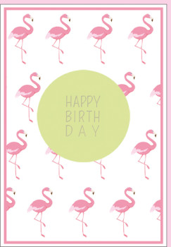Umschlagkarte Flamingo
