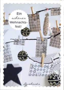 Lenebooks Postkarte Weihnachtsfest Schwarzweiss