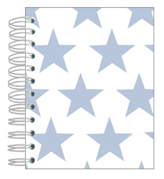Notizbuch Sterne hellblau weiß -klein