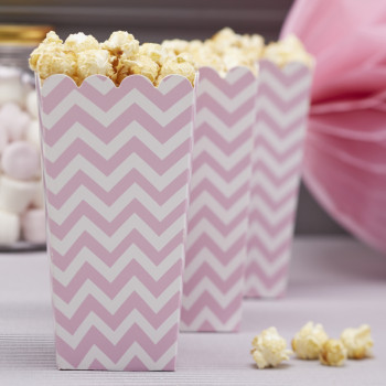 Popcorn-Boxen Chevron Divine rosa 8er Set