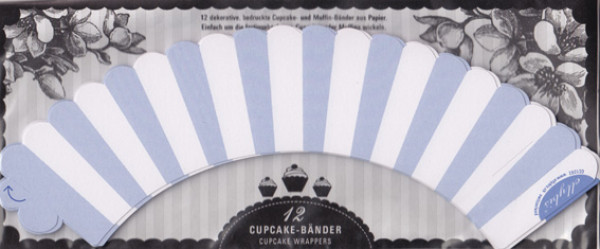 Cupcake Bänder blau - 12er Set