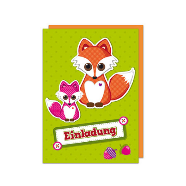 Einladungkarten Fuchs - 6er Set