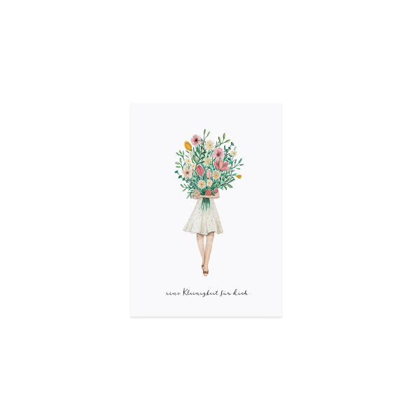 Postkarte Blumenmädchen - Eulenschnitt